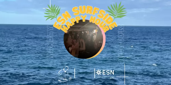 Poster saying ESN Surfside Party