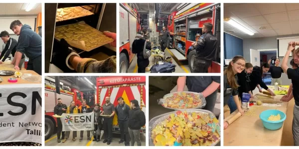 Collage of all pictures taken during the Cookies Making & Donating event by ESN Tallinn