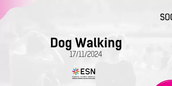 Dog walking at HMU shelter banner for SID.