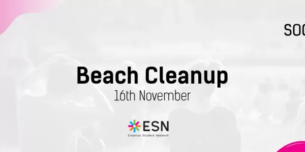 Poster for a beach cleanup as a part of Social Impact Days