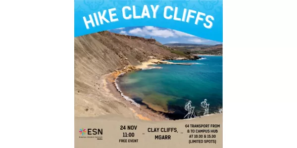 Poster that says hike clay cliffs