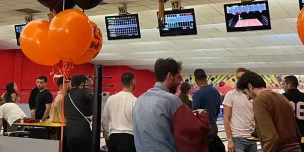 Our participants playing bowling