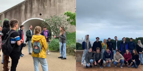 People around Montjuïc