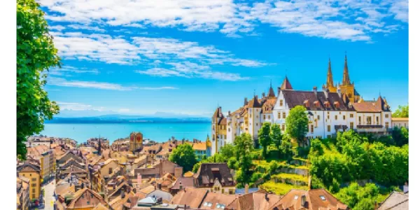 View of the city of Neuchatel