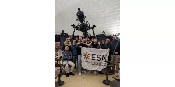 Group Photo inside Hoepli Planetarium