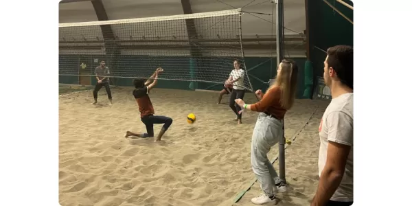 Participants during the volleyball match