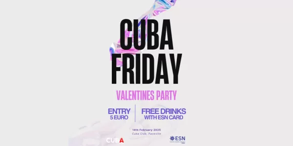 Poster for valentine's party at Cuba