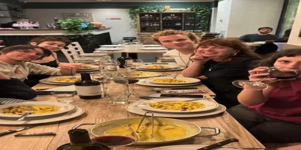 Group photo at the restaurant