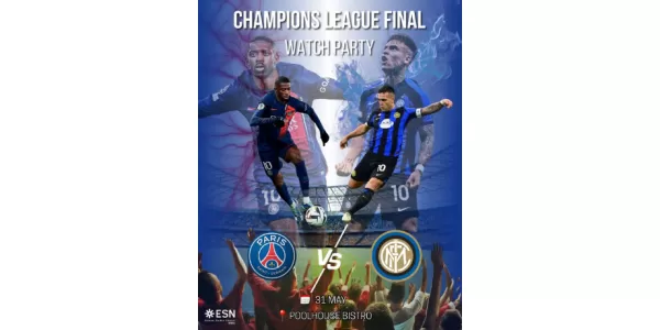 Poster for Champions League watch party