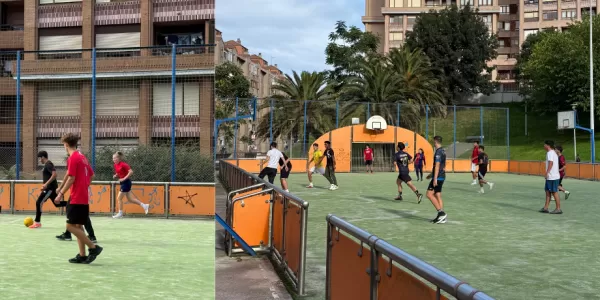 Erasmus playing football