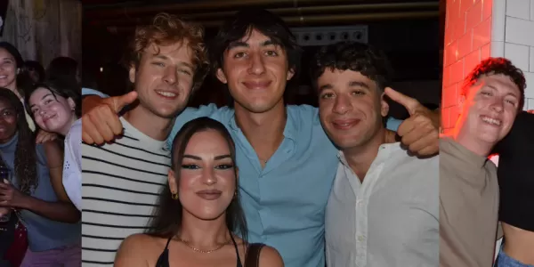 International students with volunteers having fun during the party