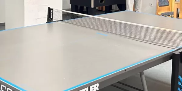 Playing table tennis