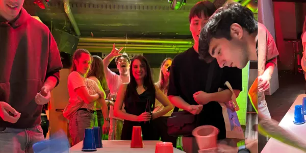 People having fun at the Games party