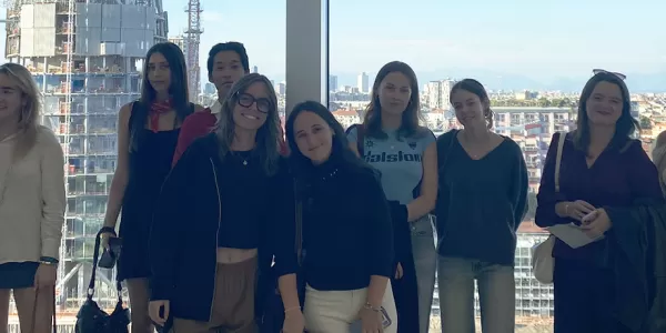 Group picture inside the Fondazione Prada