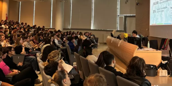 All the students during the conference