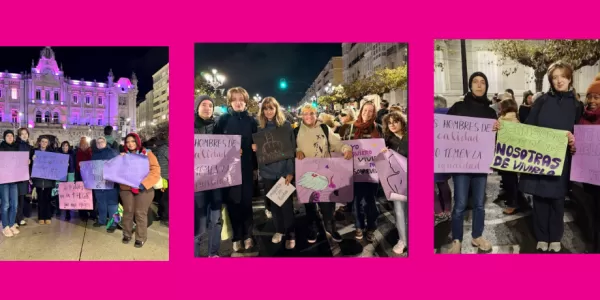 Pictures of some volunteers and Erasmus students who attended to the 25N Rally in Santander