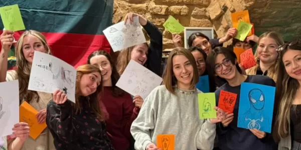 People showing off that they drew in the event