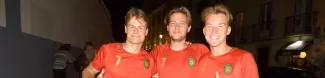 international students wearing Portugal shirt