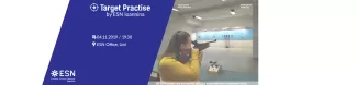 The Shooting Team's coach of the University of Ioannina targeting with an air pistol.