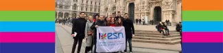 us in front of the Milan cathedral