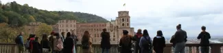 city tour in front of the castle in Heidelberg