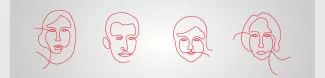 Image is showing Muesum's logo - doodled heads of people