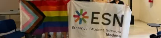 ESN flag next to the Pride Flag