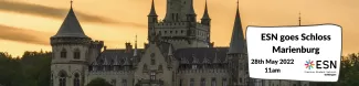Castle Marienburg with sunset in the background