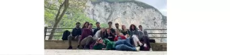 Erasmus students surrounded by the natural scenery of the "Gola della Rossa"