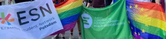 flags: ESN Potsdam, rainbow, JEF, EU-rainbow