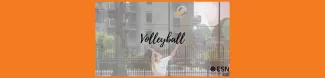 Volleyball player serving the ball