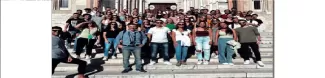 Erasmus students gathered in front of the main church of the city (the Cathedral of San Ciriaco) with some volunteers and our guide.