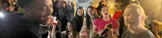 International students singing and enjoying a song