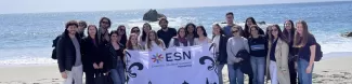 international students and esners at the sea