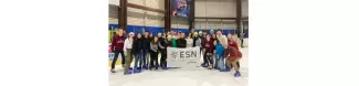 Group picture while ice skating