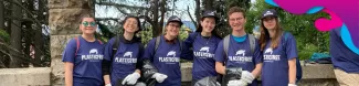 The participants from ESN Trieste wearing Plastic Free t-shirts and gloves