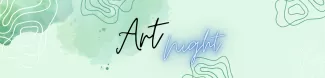 The words "Art night" on a greenish abstract watercolour background