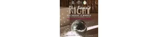 The promoting post of the event "The Fame's night" of the 4th March with the address of the event, the discounts for ESNers and the logos of the organizers. In the background a dance ball