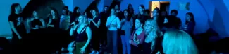 Our erasmus students singing during the karaoke night