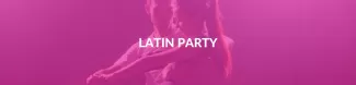 A couple dancing close to each other faded on ESN's pink colour. Latin party is written in the middle of the picture.