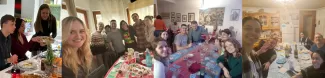 Some of our erasmus students with local families during Christmas lunch/dinner