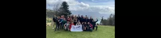 Group photo of the hikers at the viewpoint