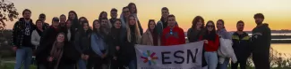 Erasmus and ESNr's posing together for a pic at the Ria de Aveiro, showing our ESN Aveiro flag