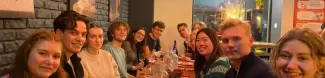 Erasmus students at the table