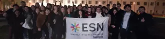 Group photo with ESN Modena flag