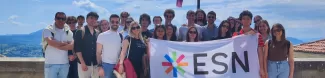 Group photo with ESN Modena flag