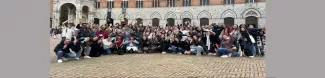 The whole group in Piazza del Campo in Siena at the end of the trip