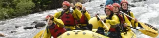 Some of our erasmus students with our volunteers during rafting