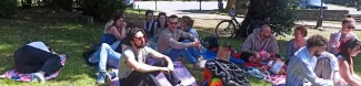 Group of student having a picnic