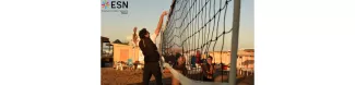 guy playing beach volley